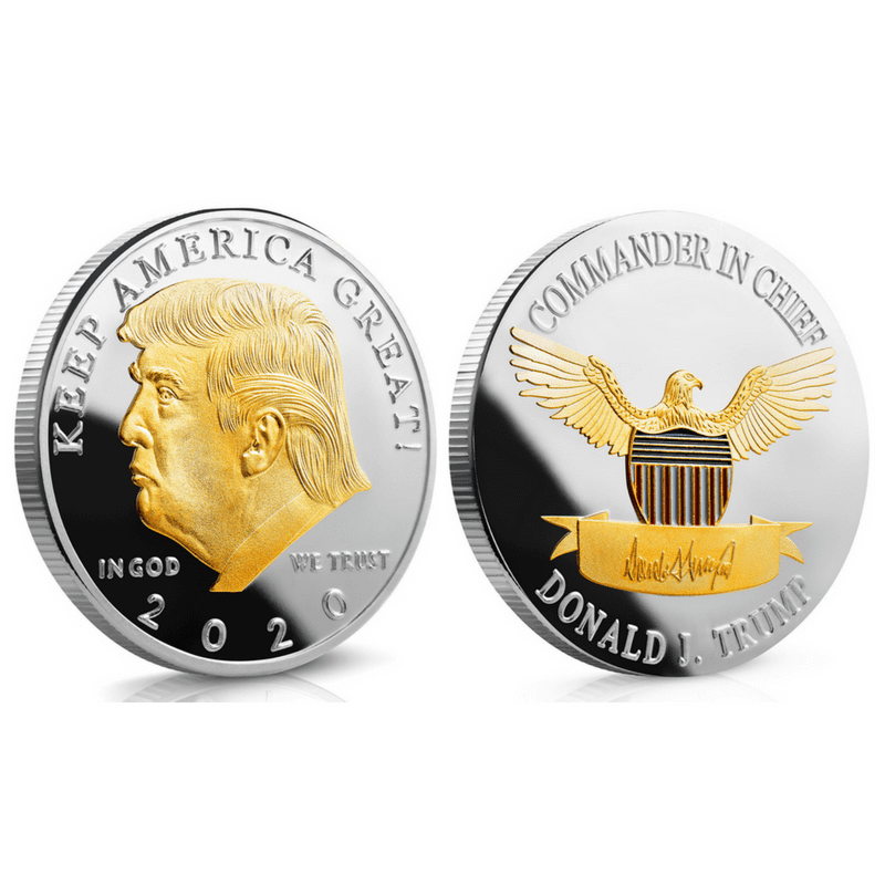 2020 President Donald Trump Inaugural Silver Plated Commemorative Novelty Coin 