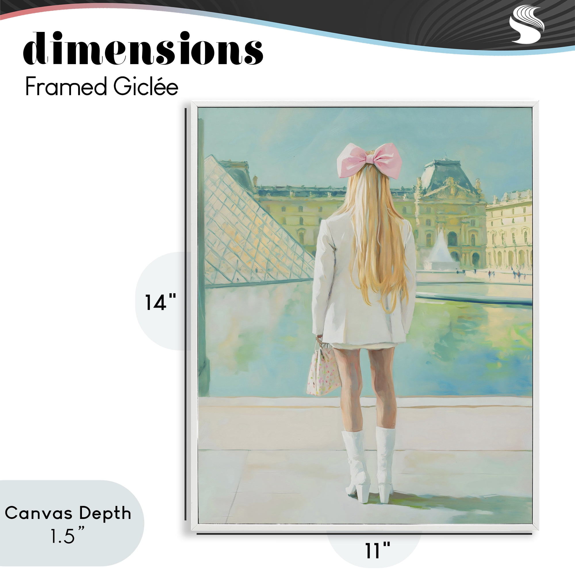 Stupell Industries Girl In Paris Observing White Framed Giclee Art, design by The Prints Vibe