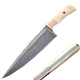 thumbnail image 1 of Custom Handmade Damascus Copper Guard Chef Knife Bone Handle, 1 of 5