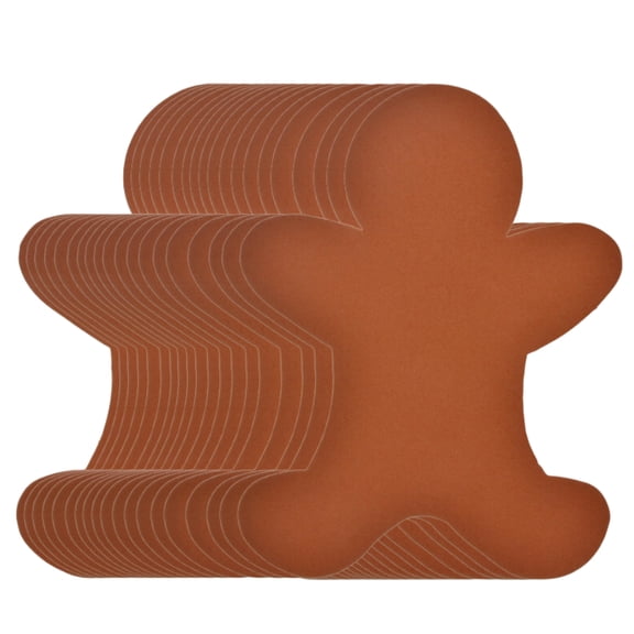 (24) Foam DIY Brown Gingerbread, 8-inch Decorative Gingerman Shape Crafts Bulletin Board Cutouts Classroom Home Office Decor Winter Snowflake Xmas Decorations Holiday Party Supply with Bonus Mabvdsa