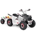 thumbnail image 1 of Costway Kids Electric ATV Car, 6V Battery-Powered Ride on Toy wirh Removable Back Trailer White, 1 of 10