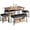 Retro Color, variant on QinaQin 3 Piece Dining Table Set, Small Wood Kitchen Table with Upholstered Chairs and Storage Rack for Compact Spaces