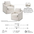 thumbnail image 2 of Pemberly Row Swivel Accent Chairs With Slipcovers Set of 2 in Ivory Basketweave, 2 of 7