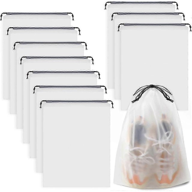 2025 Latest Model Clear Shoe Bags - 10 PCS, 15.7" x 11.8", Drawstring Travel