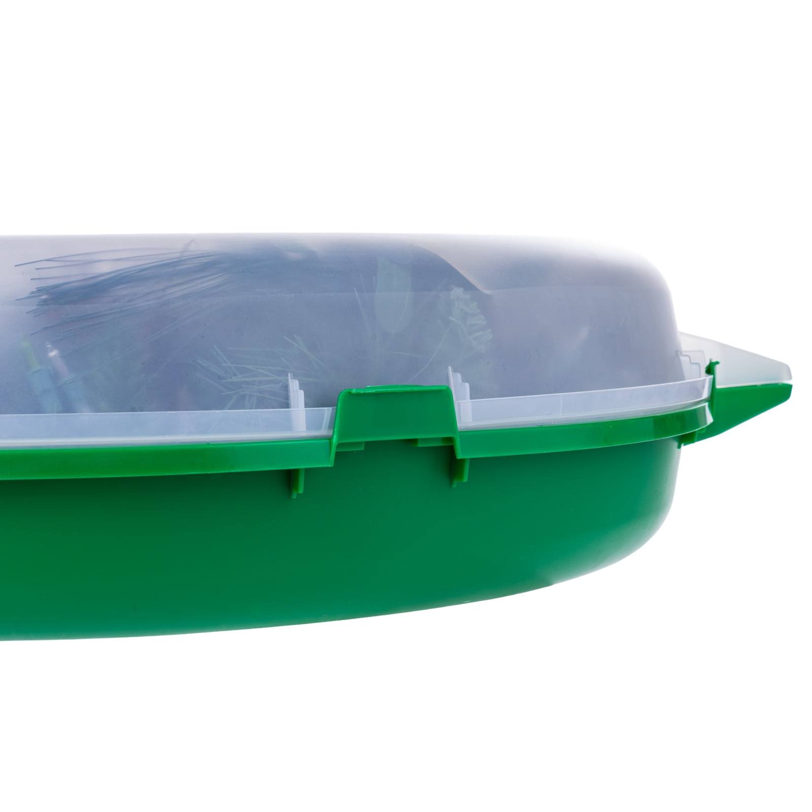 IRIS, 24"  Wreath Storage Container with Latches and Handle , Clear-Green, 2 Pk