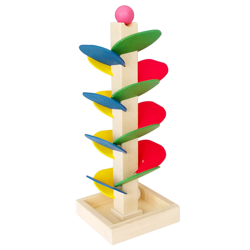 Wooden Tree Marble Ball Run Track Game Children Kids Baby Educational Toy 