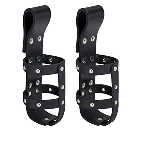 Dream Apparel 2Pack Motorcycle Cup Holder for Drink Classic Cowhide Leather Cup Holder for Motocycle Bike