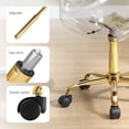thumbnail image 7 of Clear Desk Chair, Adjustable Acrylic Home Office Chair with Wheels, Swivel Vanity Rolling Chair Swivel Task Chair for Office, Home, Make Up, Small Space, Bed Room(Gold), 7 of 7