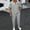 Gray, variant on YHAJDS Mens Summer Track Suits Pocket Colorblock Button Jacket and Pants Set Polo Style