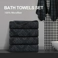 ARL HOME Bathroom 2 Piece Hand Towel Set Black Graphic Towel 700GSM