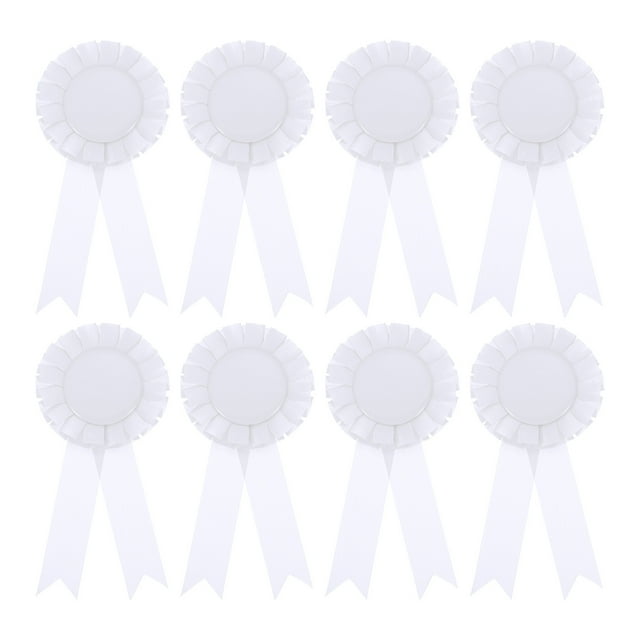 Uxcell Blank Award Ribbon, Honorable Participation Badge Ribbons for Sports Event Prizes White