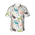 thumbnail image 4 of Wukai Easter Rabbit Men's Hawaiian Shirt Short Sleeve Casual Button Down Summer Beach Aloha Shirt Tropical Print Holiday Party, 4 of 8