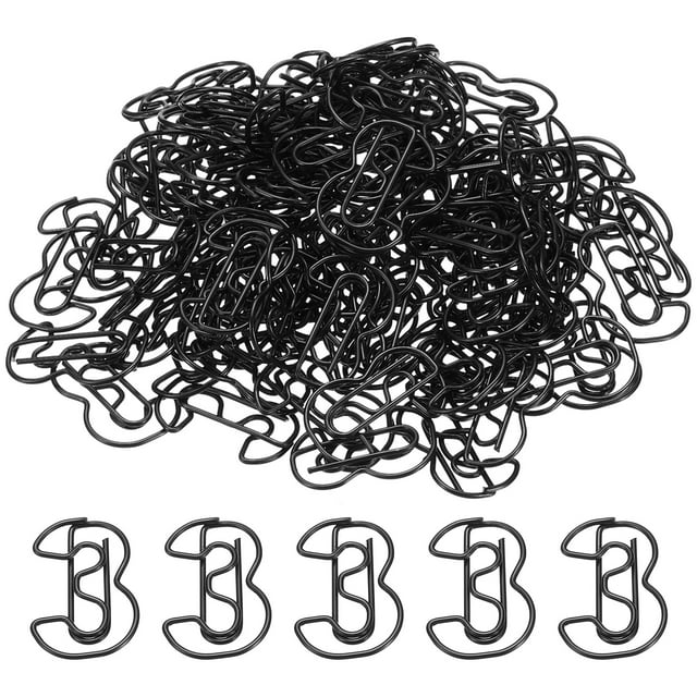 Unique Bargains Marque-Pages en Forme de Chiffre 3 avec Pince à Papier Enduite, Noir, 100 Unités