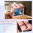 thumbnail image 6 of Betta Fish Tanks, Aquarium Tanks, Stackable Mini Fish Tank Aquarium Tank Kit, 3/5 Gallon Rectangular Fish Bowl with Aquarium Gravel Decoration, Cube Tank for Seaweed Balls Sea Monkeys, Pink, 6 of 6