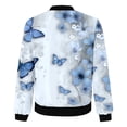 thumbnail image 6 of shqvo Women's Bomber Jacket Long Sleeve Blazer Glitter Front Zip With Pockets Casual Sparkly Party Outerwear Lightweight Loose Casual Fall Coats Full Zipper Sweatshirt, 6 of 6