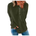 thumbnail image 1 of Chemises de Compression à Manches Longues pour Femmes Col Rond Chandail en Molleton Ample Surdimensionné Léger Tendance pour Femmes Grande Taille Gris m, 1 of 5