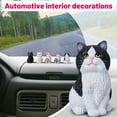 thumbnail image 5 of Black Sitting Cat Figurine Car Interior Ornament - Realistic Black Cat Statue with Seated Posture Decorative Accessory - For Car Dashboard, Home Shelf, Office Desk, Bedroom Decor, 5 of 5