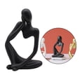 thumbnail image 2 of veasfak Abstract Sculpture Handmade Resin Thinking Man Home r rative Figure Hand Black Right, 2 of 9