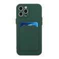 thumbnail image 2 of Case for iPhone 16 Pro Card Holder Slot Cover Wallet, Slim Lightweight Flexible TPU/Gel/Rubber Soft Skin Silicone Shockproof Anti-Scratch Protective Phone Case for iPhone 16 Pro, Darkgreen, 2 of 5