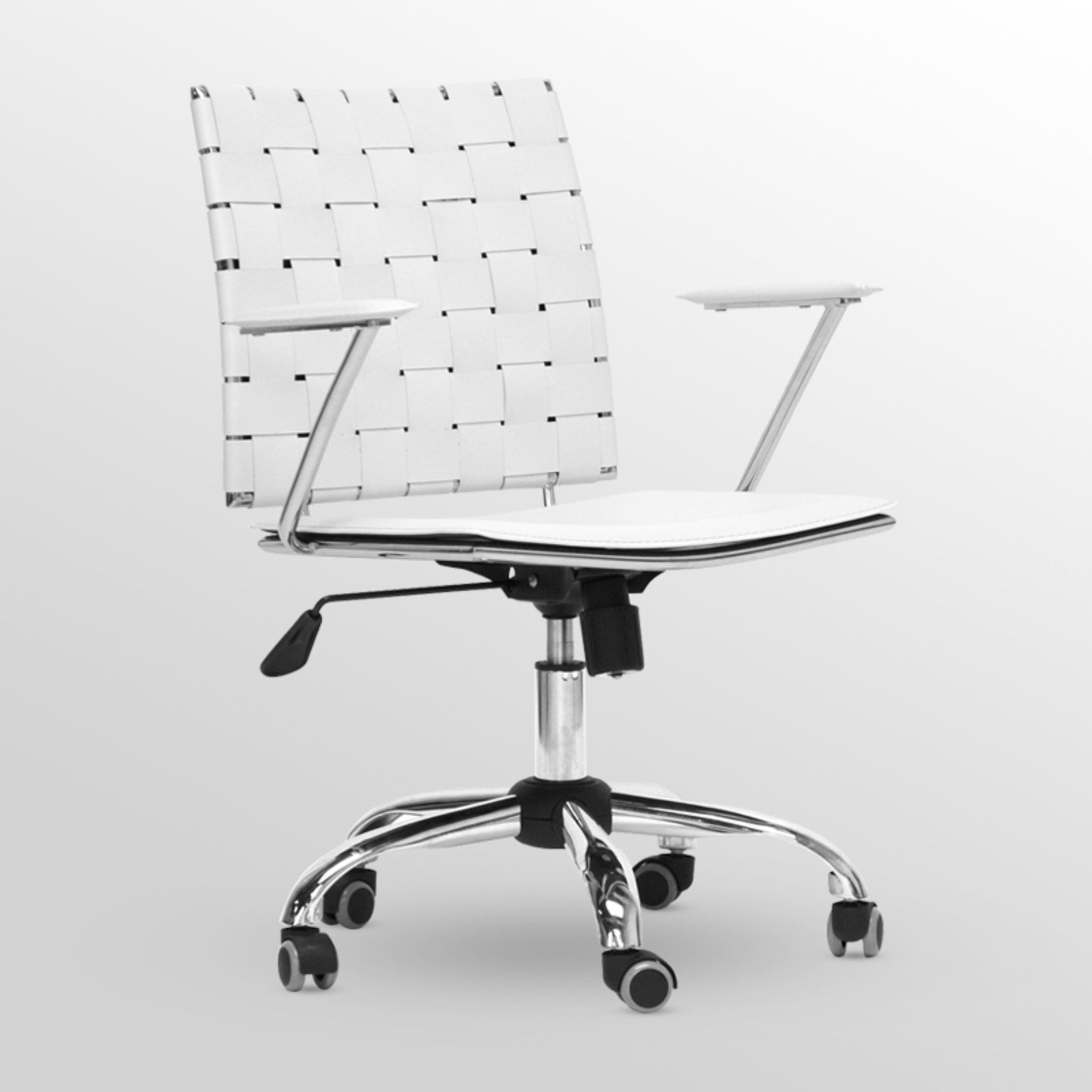 Vittoria White Leather Modern Office Chair