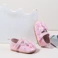 thumbnail image 4 of Dakaela 0-12M Baby Girls Glitter Mary Jane Flats Infant Bowknot Princess Wedding Dress Shoes Toddler Non Slip First Walkers Newborn Crib Shoes Pink, 4 of 8