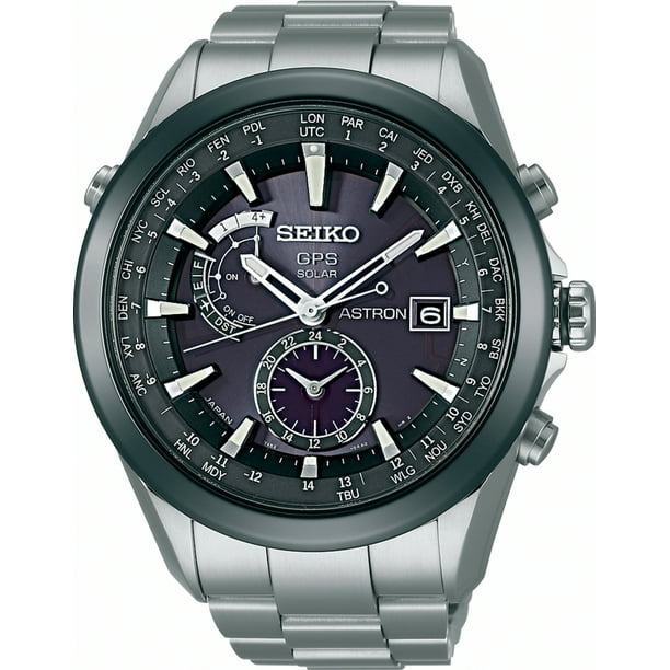 Men's SAST003 'Astron Solar' Time Titanium Watch - Walmart.com