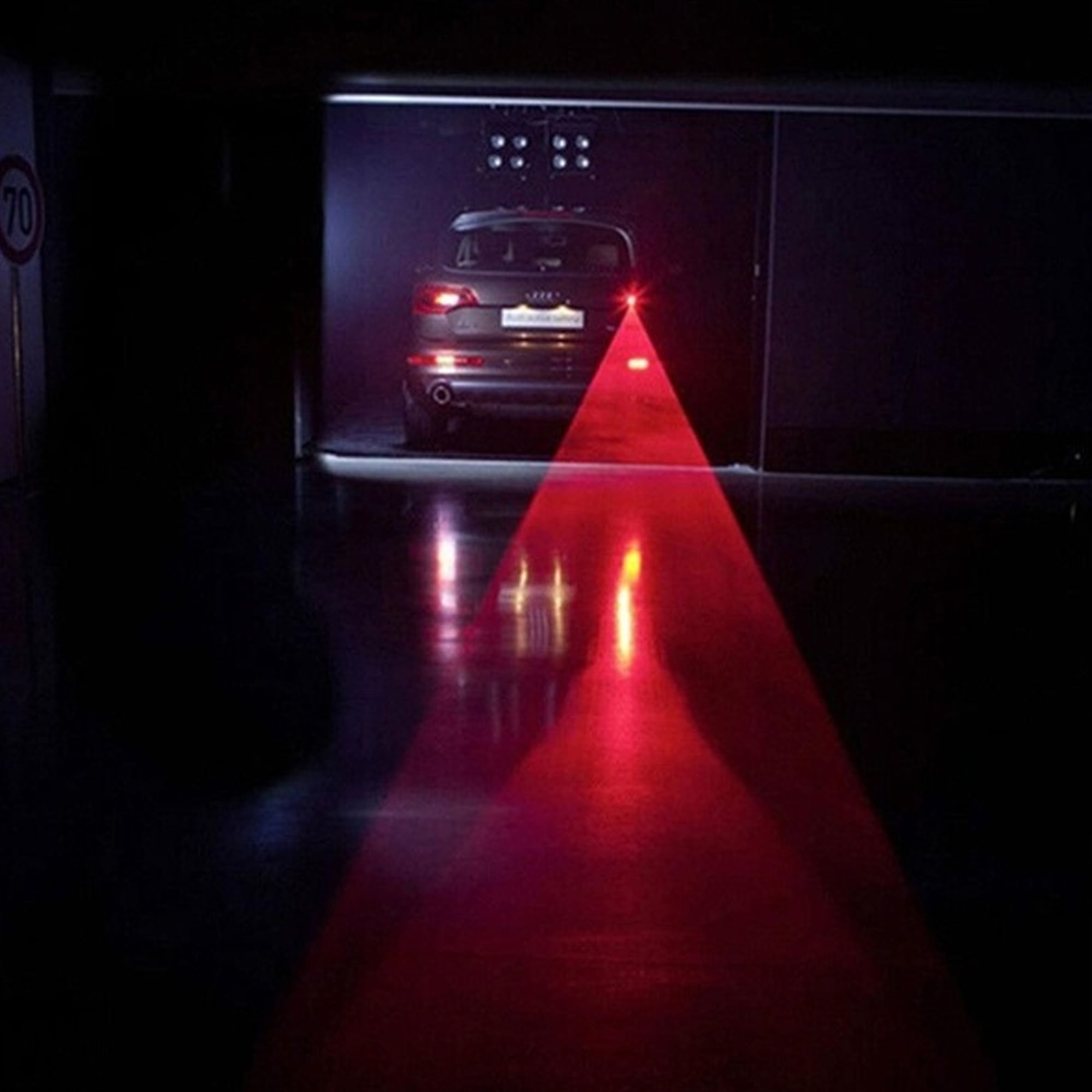 Car Rear LED Laser Anti-Collision Tail Fog Light Brake Parking Lamp Warnin Uwwj 
