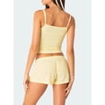 thumbnail image 6 of Biezeib Women’s Casual 2 Piece Outfits Sleeveless Lace Trim Crop Cami Tops + Shorts Set Loungewear, 6 of 6
