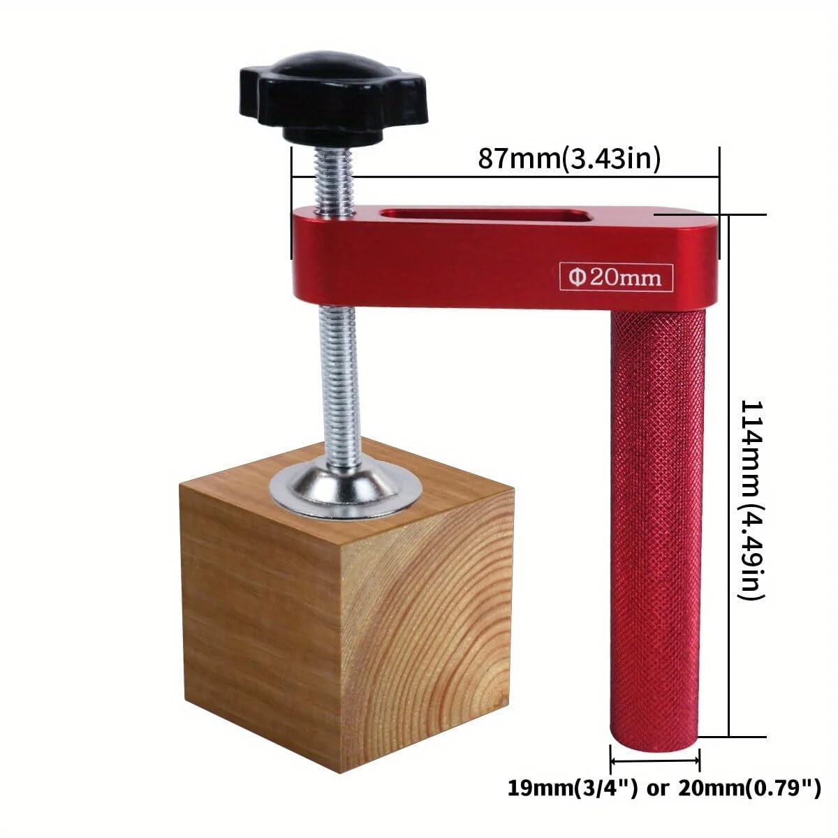 2 Packs 19mm/20mm Bench Dog Hold Down Clamps MFT Table Workbench Hole Clamps for Woodworking