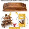 thumbnail image 6 of RYLZX Wood 3 Tier Serving Tray Three Tiered Cupcake Stand, Rectangle Serving Platter Wooden Farmhouse Tiered Tray, Party Serving Brown Decorative Tray Decor, 6 of 7
