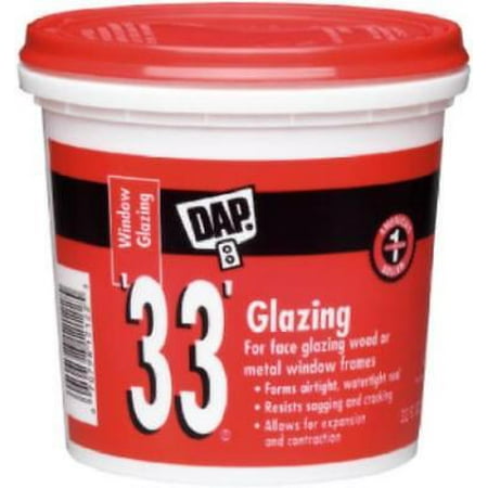 1/2 PT White 33 Glazing Compound For Glazing Wood and Metal Sashes
