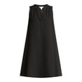thumbnail image 4 of Time and Tru Women's Cotton Double Cloth Shift Dress, Sizes XS-XXXL, 4 of 4