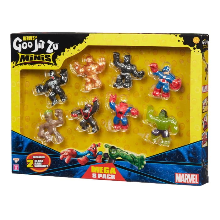 Goo Jit Zu Marvel Minis Stretchable Superheroes 8 Pack - Includes