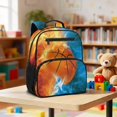 thumbnail image 4 of Aplkyhs Adorable Backpack Lightweight Casual School Bookbag for Kids 9-12 Water Resistant with Padded Straps for Daily Use Ice Fire Basketball, 4 of 7