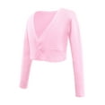 thumbnail image 5 of Daydance Girl's Dance Crop Tops Ballet Wrap Shrug Tops Long Sleeve, 5 of 7
