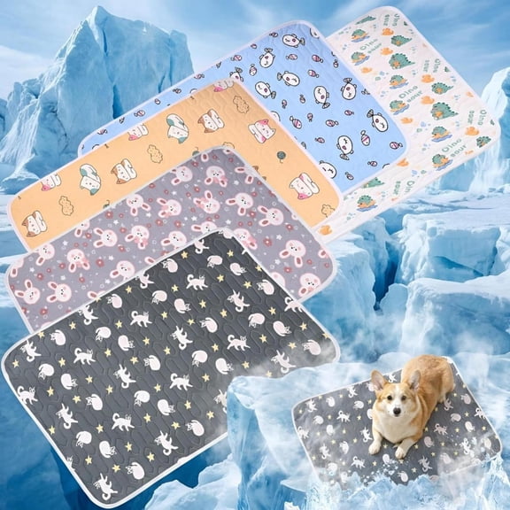Cooling Mat for Dogs Ice Silk Pet Cooling Pad Washable Breathable Blanket for Large Cats and Dogs Indoor and Outdoor Summer Sleeping Crate Use