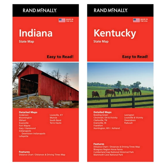 Rand McNally State Maps: Indiana and Kentucky (2 Maps)
