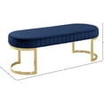 thumbnail image 4 of Meridian Furniture Lemar Contemporary Velvet Bench in Navy, 4 of 4