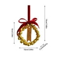 thumbnail image 3 of Christmas Chime Wreath With Connected Ribbon And Chimes Christmas Rattan Wreaths For Front Door Wall Door Holiday Seasonal Indoor Home Decoration String Beads for Doorway Easter Bowl Fillers Pig on A, 3 of 5