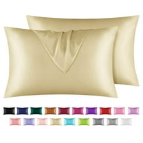 suxuMhao Khaki Silk Pillow Covers, 2 Pack 20x26 Inch (51x66cm) Decorative Pillow Covers, Soft Satin Throw Pillow Covers, Premium Pillow Cover for Bedroom, Skin friendly &comfortable