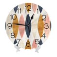 thumbnail image 2 of Reloj de pared con hojas de jardín de formas ovaladas simples - Relojes de pared silenciosos que no hacen tictac de 10 pulgadas - Estilo rústico retro campestre decorativo para sala de estar, cocina,, 2 of 7