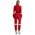thumbnail image 2 of CHICTRY Adult Firewoman Dress-up Long Sleeve Zip Up Reflective Strip Overall Jumpsuits Red L, 2 of 6