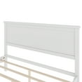 thumbnail image 5 of Euroco Mid-Century Wood Queen Size Platform Bed with Headboard and Wood Slat Support, No Box Spring Needed, White, 5 of 9