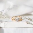 thumbnail image 4 of Rosec Jewels Lab Created Diamond Ring Set - 8 mm Round Engagement Ring with Wedding Band - EF-VS Grade, 10K Yellow Gold, US 4.00, 4 of 8