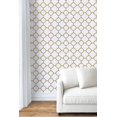 thumbnail image 3 of Safiyya Papel Pintado Despegable Y Adhesivo De 393 X 17,7 Pulgadas, Papel De Contacto De Oro Blanco, Papel Pintado Autoadhesivo Extraíble, Papel Pintado Moderno Enrejado Dorado Para Despegar Y Pegar P, 3 of 5