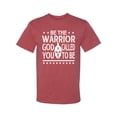 thumbnail image 2 of Wild Bobby Be The Warrior God Called You To Be Inspirational/Christian Men Graphic Tee, Vintage Heather Red, Large, 2 of 5