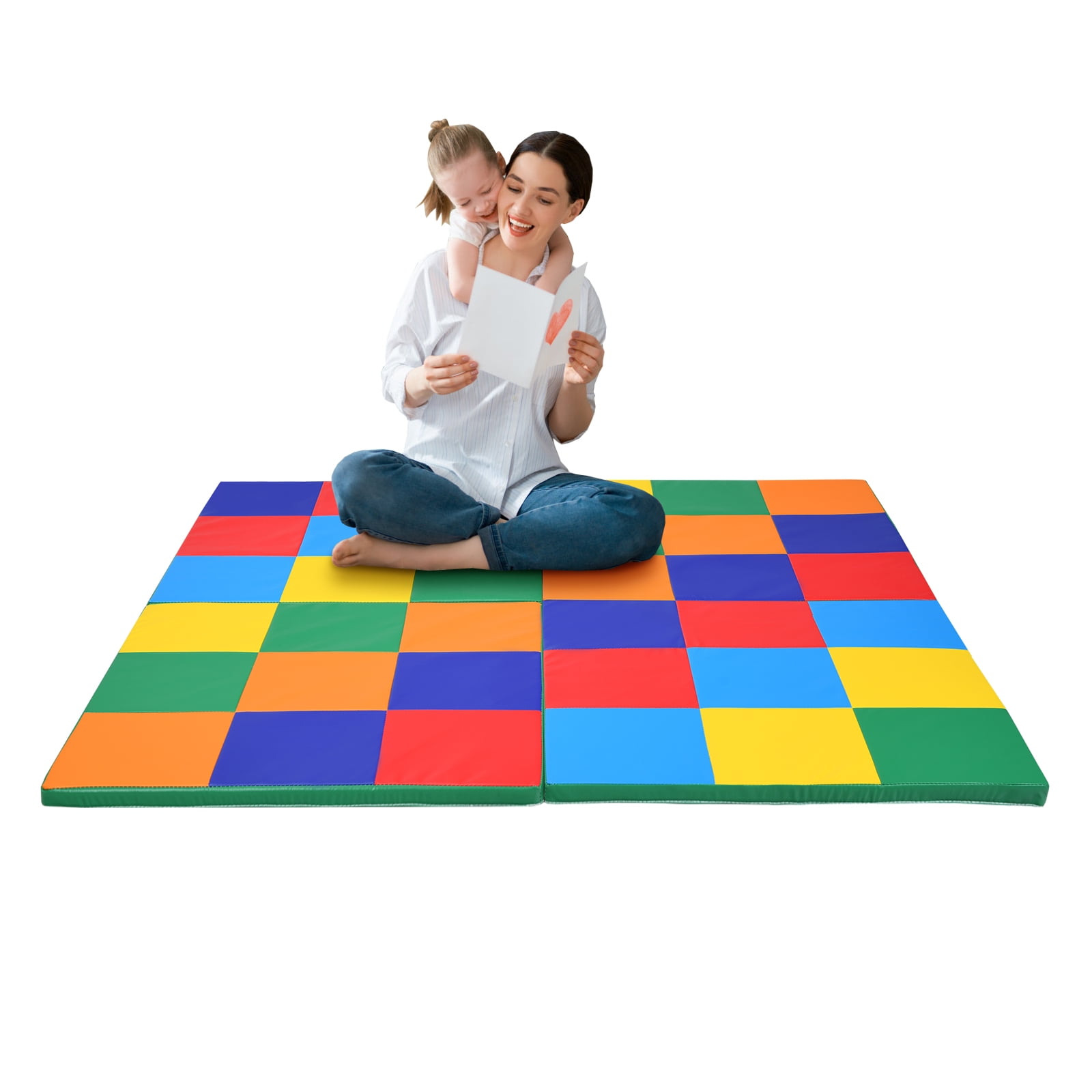 Gymax 58 Toddler Foam Play Mat Baby Folding Activity Floor Mat Home School Daycare Walmart