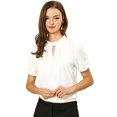 thumbnail image 1 of Camisa de Oficina Elegante Allegra K Con Mangas Abullonadas y Cuello Alto Para Mujer Blanco M, 1 of 6