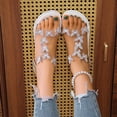thumbnail image 6 of Plus Size Wedge Sandals for Womens Summer Casual Large-Size Metal Buckle Flat Hollow-Out Outer Wear Bowknot Lightweight Flat Sandals, 6 of 6