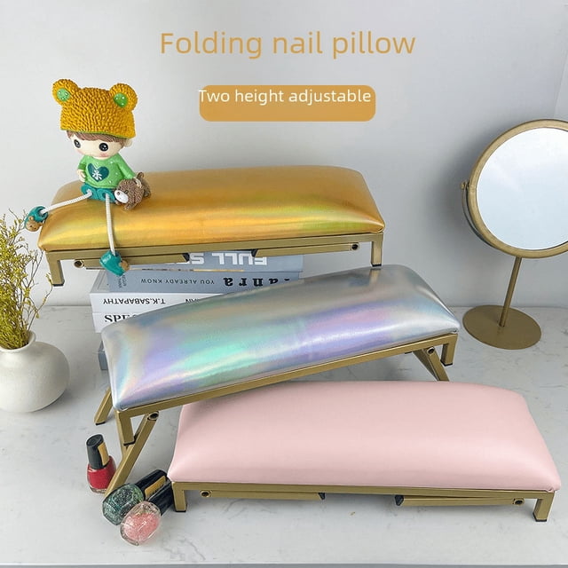 Juego de fundas de almohada para uñas con pestañas plegables, almohadilla de mesa minimalista, almohada para uñas duradera
